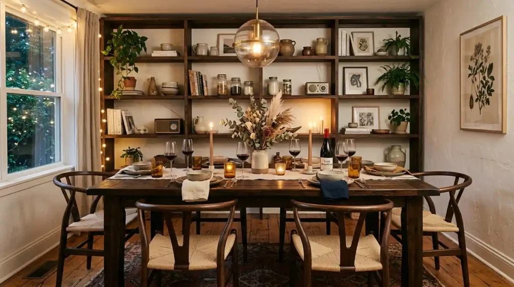 14-Dark Wood Dining Table Idea