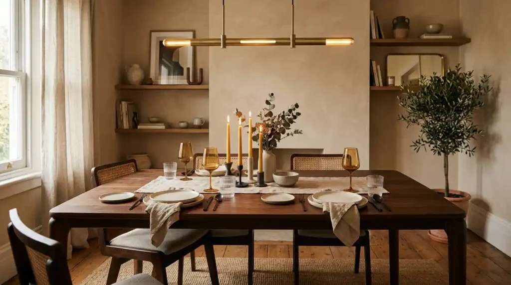15-Dark Wood Dining Table Idea