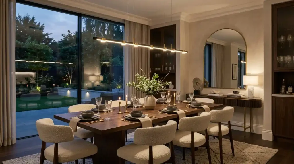 16-Linear Chandelier Dining Room Idea