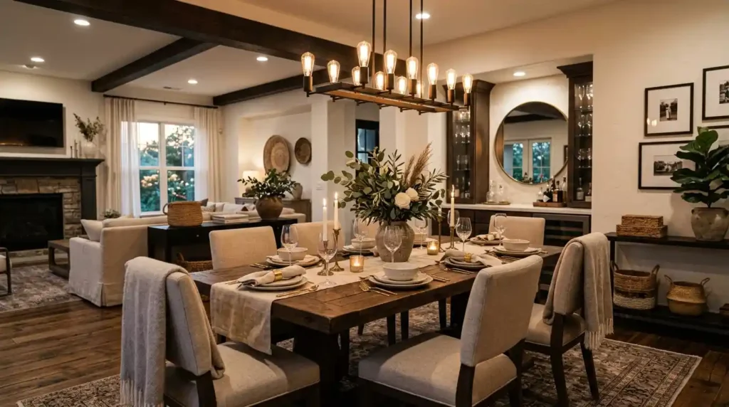 17-Dark Wood Dining Table Idea