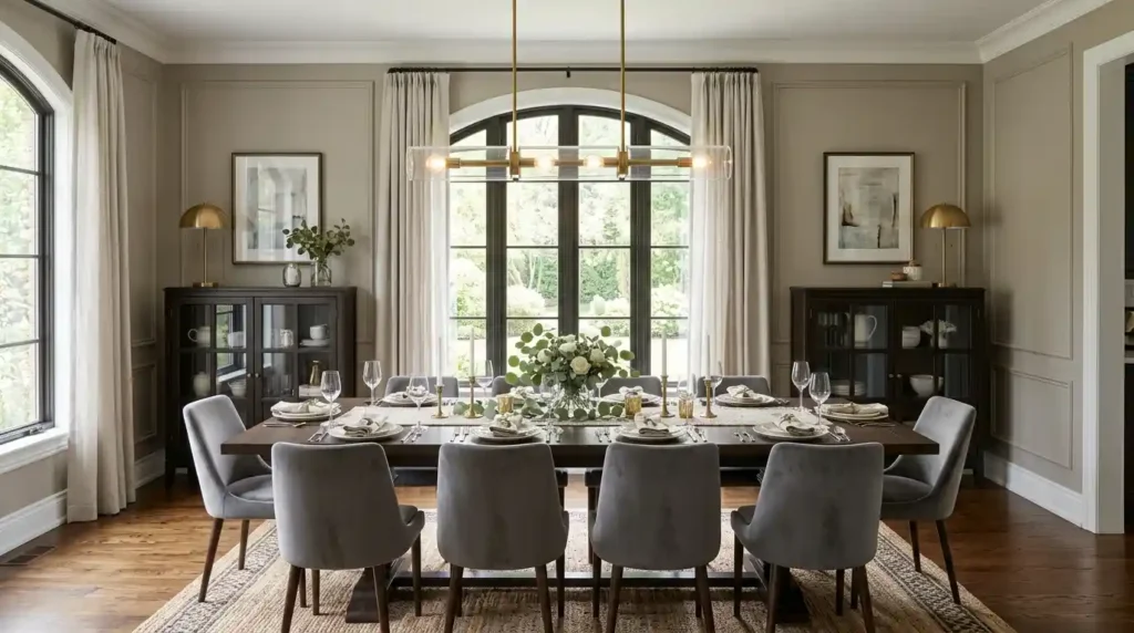 17-Linear Chandelier Dining Room Idea