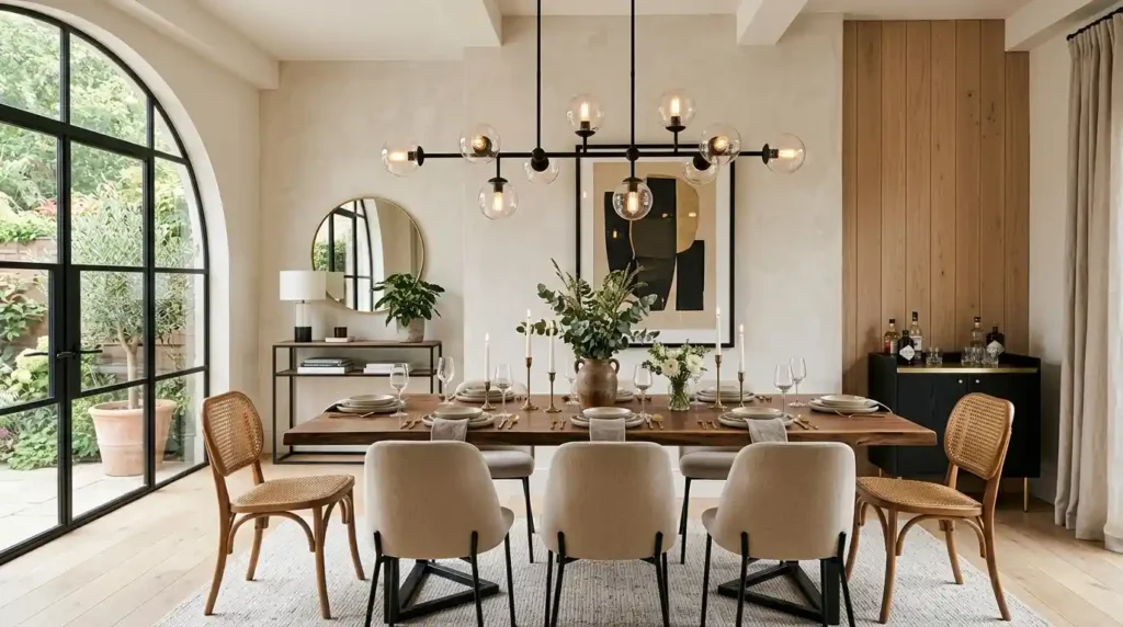 19-Linear Chandelier Dining Room Idea