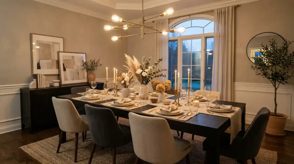 2-Black Dining Table Decor Idea