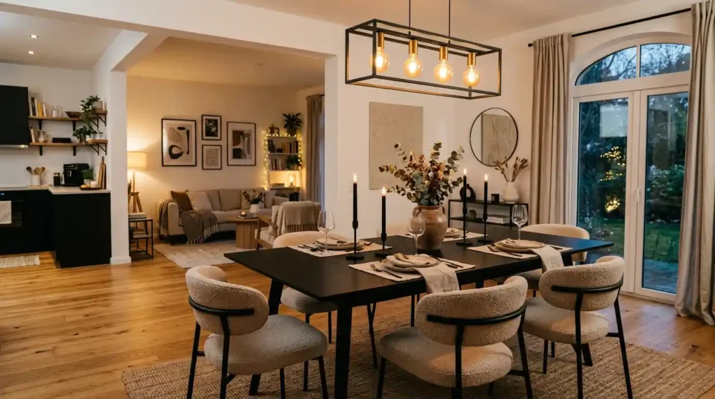 21-Black Dining Table Decor Idea