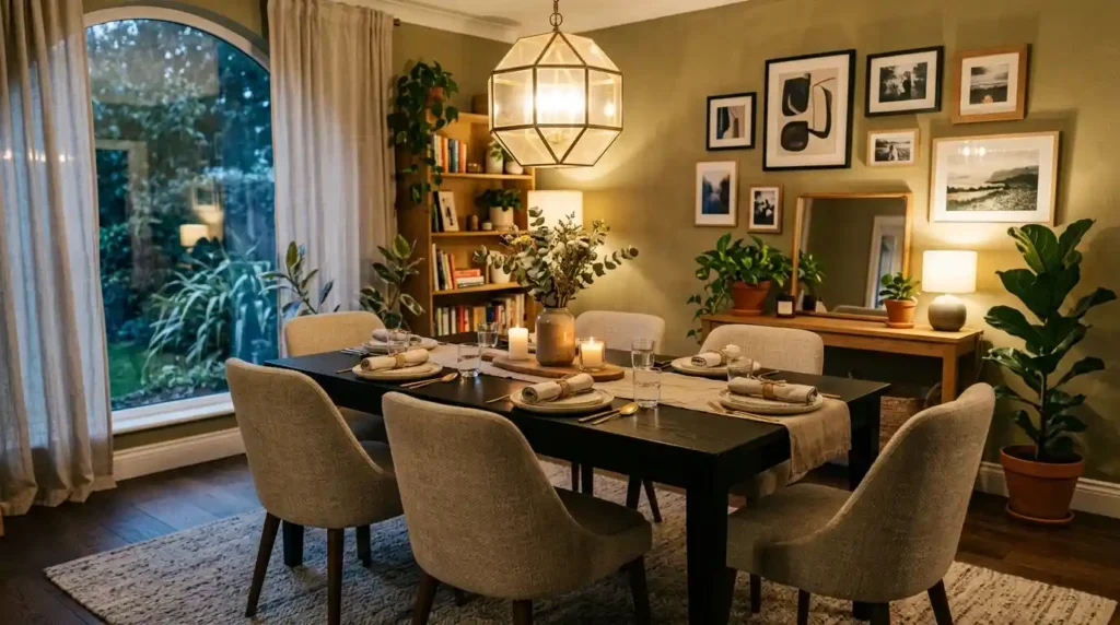 3-Black Dining Table Decor Idea