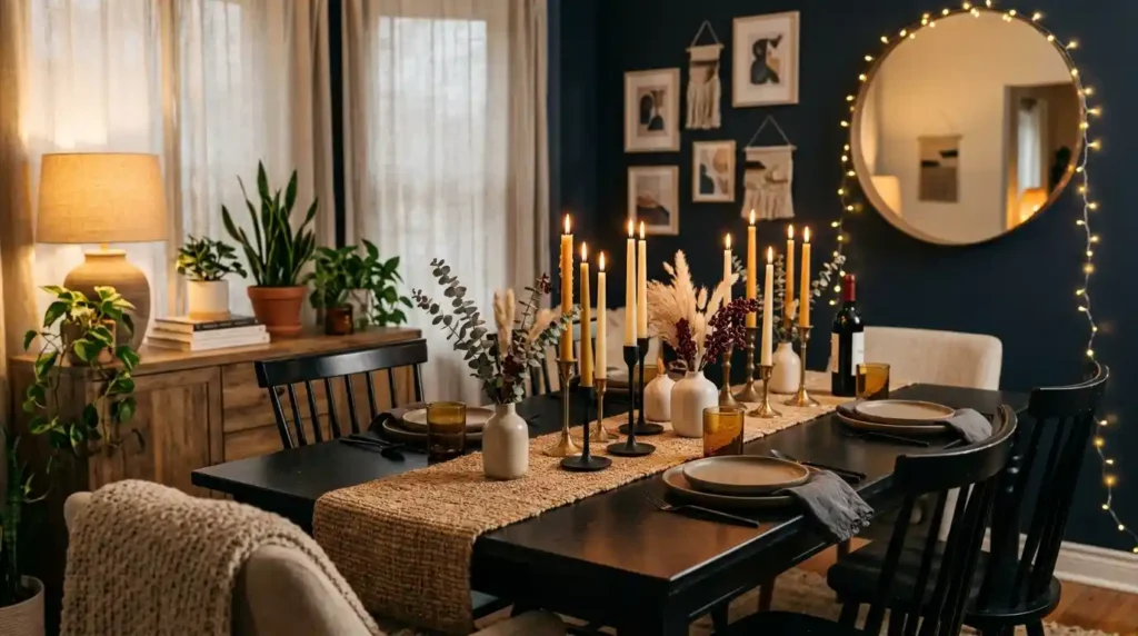 4-Black Dining Table Decor Idea