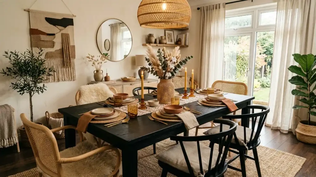 7-Black Dining Table Decor Idea